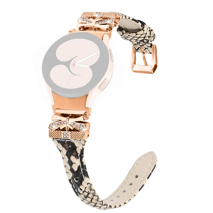 Rose Gold Buckle Strap for Samsung Galaxy Watch4 / Watch5 / Watch4 Classic / Watch4 Active / Watch5 Active Stylish Watchband - Snake Texture