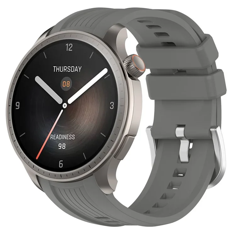 For Huami Amazfit Balance (A2286) Watch Band Silicone Replacement Wrist Straps - Dark Grey
