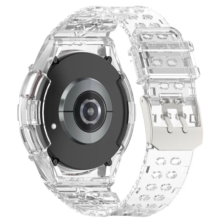 For Samsung Galaxy Watch6 Classic 47mm (R960) Integrated Clear Wristband Strap with Case - Transparent