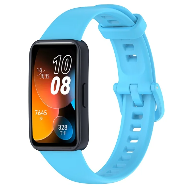 For Huawei Band 8 / Band 8 NFC / Band 9 / Band 9 NFC Silicone Strap Waterproof Soft Watch Band - Sky Blue