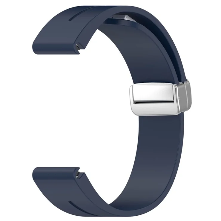 For Garmin Fenix 7X / 7X Solar / Tactix 7 Pro Silicone Watch Band 26mm Folding Silver Buckle Watch Strap - Midnight Blue