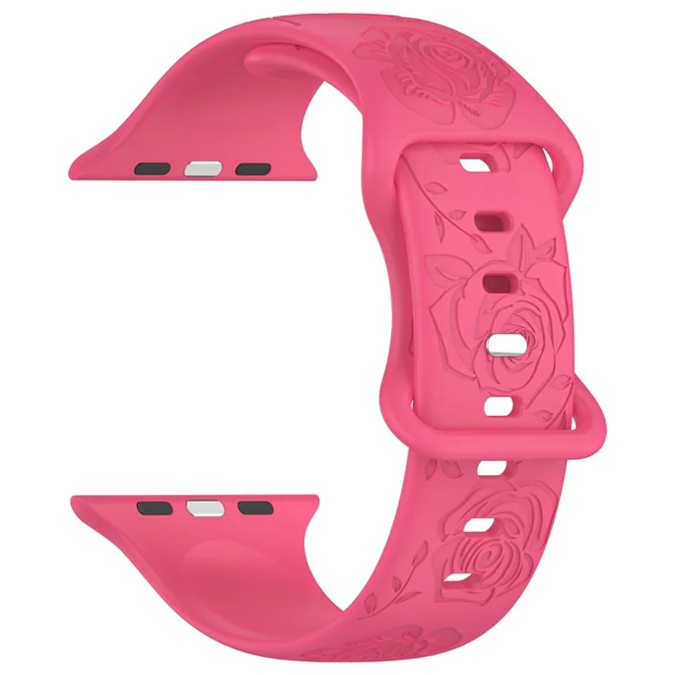 For Apple Watch Series 10 46mm / Ultra 2 Ultra 49mm / Series 9 8 7 45mm / 6 5 4 SE (2023) SE (2022) SE 44mm / 3 2 1 42mm Silicone Strap Watch Band - Pink