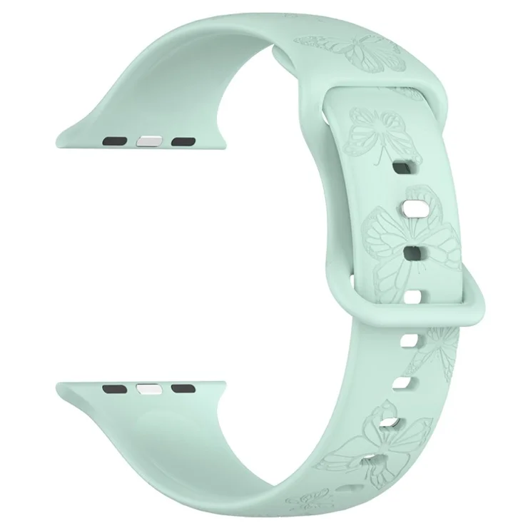 For Apple Watch Series 10 46mm / Ultra 2 Ultra 49mm / Series 9 8 7 45mm / 6 5 4 SE (2023) SE (2022) SE 44mm / 3 2 1 42mm Watch Strap Silicone Band - Light Green