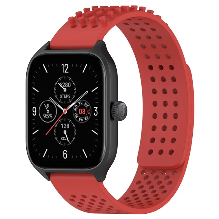 For Huami Amazfit GTR 4 46mm / Garmin Forerunner 255 / Huawei Watch 3 Pro Watch Strap 22mm Silicone Watch Band - Red