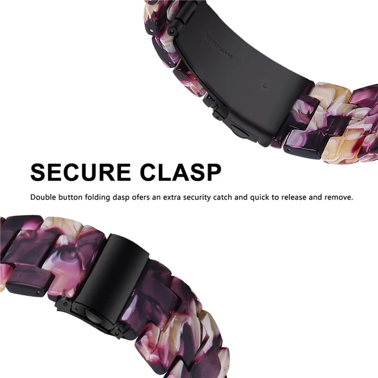 For Huawei Watch 4 Pro / Watch GT 3 / 2 46mm Resin Watch Band 22mm Waterproof Quick Release Watch Strap - Glossy Purple