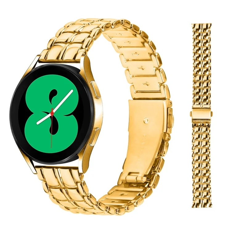 For Huami Amazfit Cheetah Pro 20mm Grid Texture Stainless Steel Strap Watch Band - Gold
