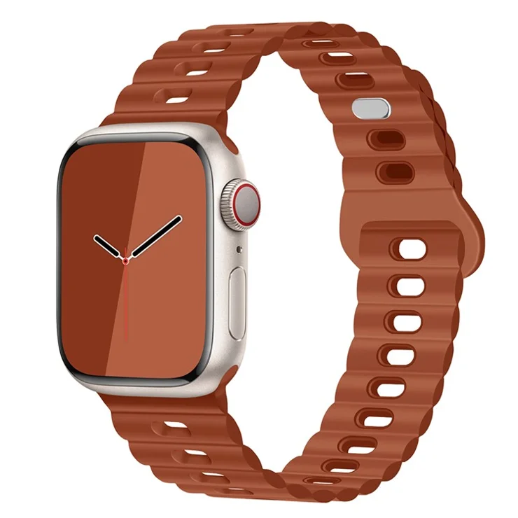 Watch Strap for Apple Watch Series 10 42mm / 9 8 7 41mm / SE (2023) SE (2022) SE 6 5 4 40mm / 3 2 1 38mm Silicone Watch Band - Brown