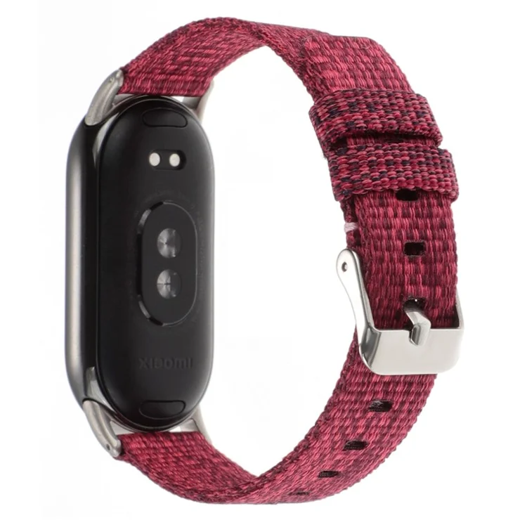 For Xiaomi Smart Band 9 NFC / 9 / 8 NFC / 8 Nylon Watch Strap Adjustable Wrist Band Replacement - Red