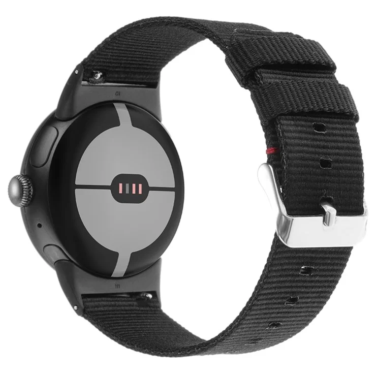 For Google Pixel Watch 3 41mm / Watch 2 / Pixel Watch Nylon Sport Strap Replacement Watch Bands - Black