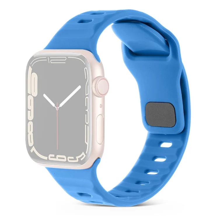 For Apple Watch Series 10 46mm / Ultra 2 / Ultra 49mm / 9 8 7 45mm / SE (2023) SE (2022) SE 6 5 4 44mm / 3 2 1 42mm Silicone Strap Replacement - Blue