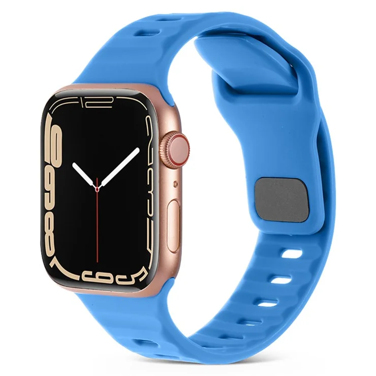 For Apple Watch Series 10 46mm / Ultra 2 / Ultra 49mm / 9 8 7 45mm / SE (2023) SE (2022) SE 6 5 4 44mm / 3 2 1 42mm Silicone Strap Replacement - Blue