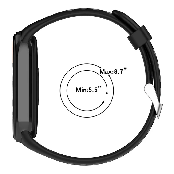 For Xiaomi Smart Band 9 NFC / 9 / 8 NFC / 8 Watch Straps Silicone Band with Stainless Steel Connector - Black+Yellow