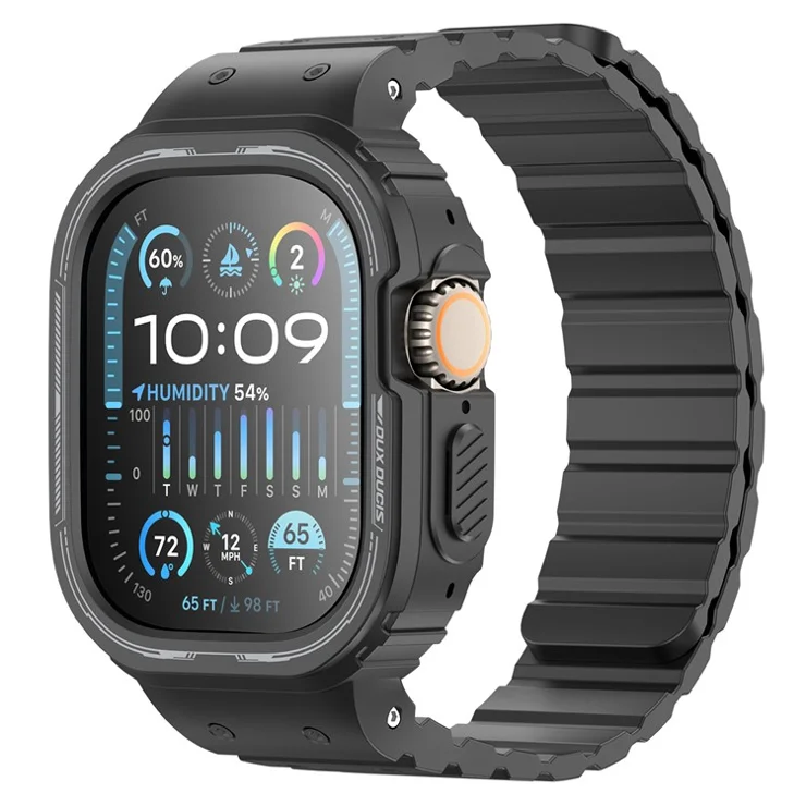DUX DUCIS OA Series One-piece Watchband For Apple Watch Ultra / Ultra 2 49mm Watch Strap with Case - Black