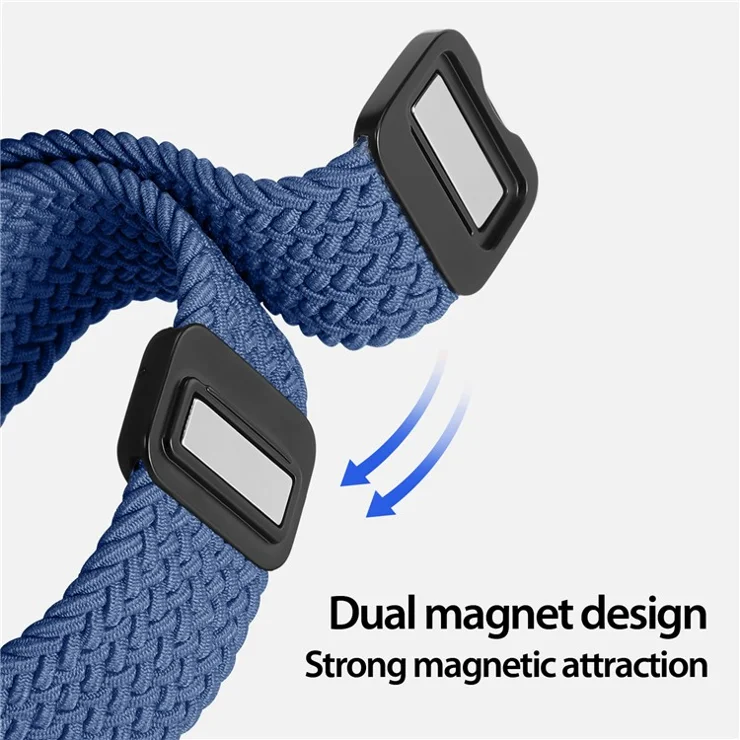 DUX DUCIS Mixture Pro Series Nylon Woven Strap for Samsung Galaxy Watch6 / Watch5 / Huawei Watch GT3 Magnetic Buckle 20mm Watchband - Storm Blue