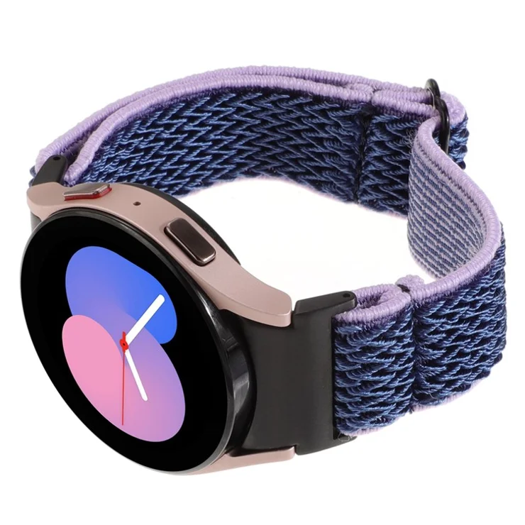 For Samsung Galaxy Watch FE 40mm / Watch6 / Watch6 Classic / Watch 5 Wave Shape Watch Strap Braided Wrist Band - Midnight Blue