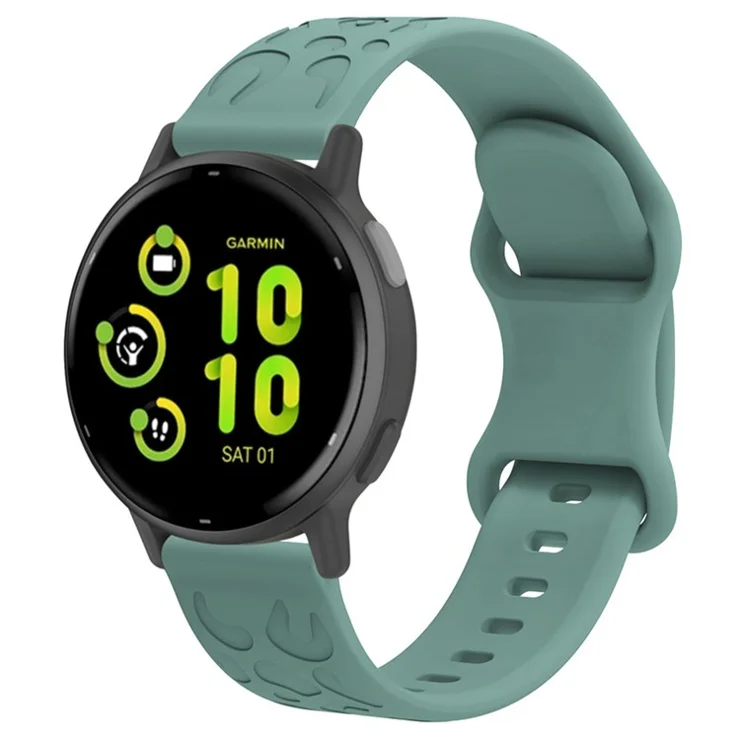 For Coros Pace 3 / Apex 46mm / Apex Pro Silicone Band 22mm Leopard Texture Watch Strap - Pine Needle Green