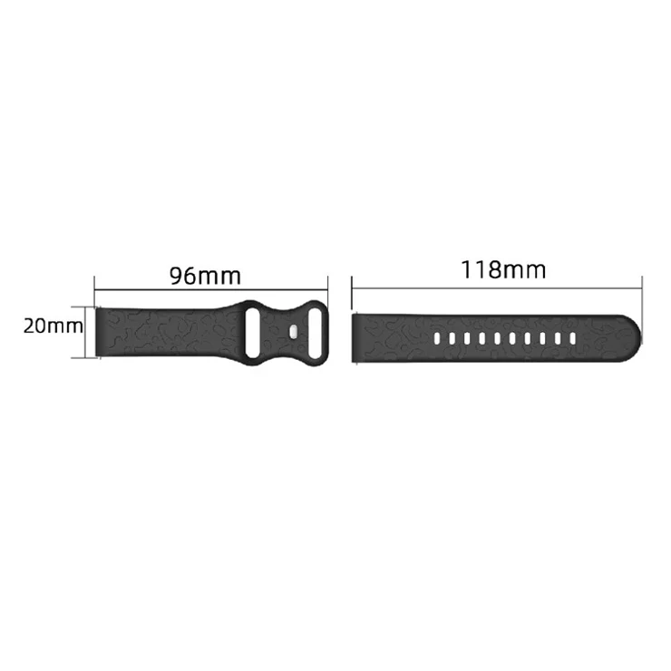 For Garmin Venu 2 Plus / vivoactive 5 Armband 20mm Silicone Watch Band Leopard Texture Strap - White
