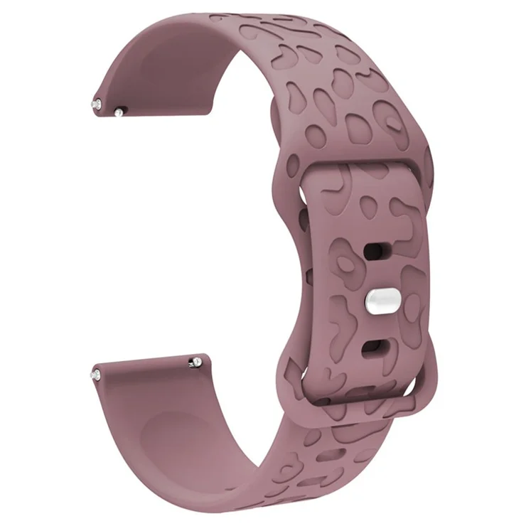 For Garmin Venu 2 Plus / vivoactive 5 Armband 20mm Silicone Watch Band Leopard Texture Strap - Smoke Purple