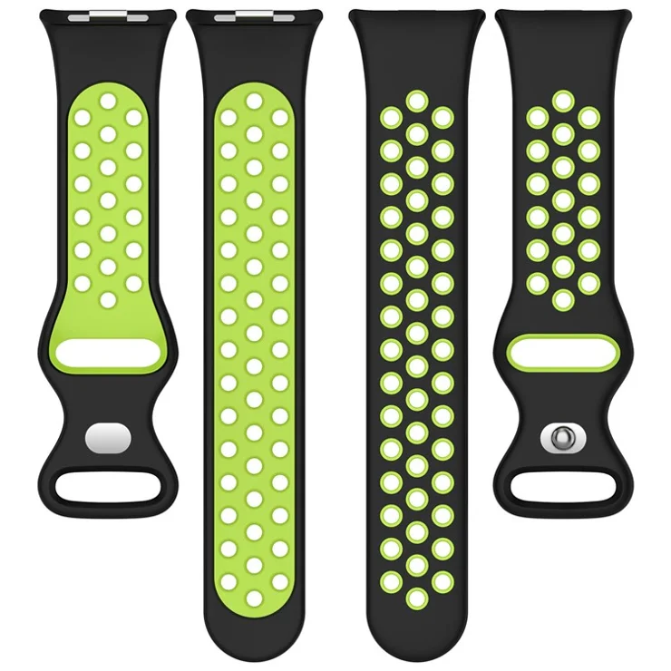 For Xiaomi Mi 8 Pro Replacement Band Dual Color Silicone Watch Strap - Blackish Green / Black