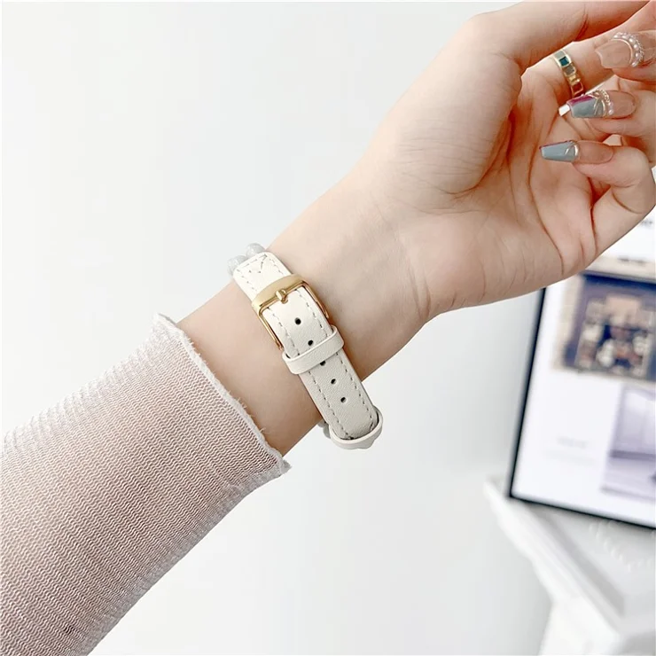 For Apple Watch Series 10 42mm / 9 8 7 41mm / SE (2023) SE (2022) SE 6 5 4 40mm / 3 2 1 38mm Watch Strap Jade Bead Band - White