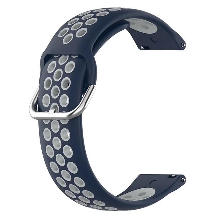 KALEBOL KLB-SSGJ-001 For Samsung Galaxy Watch3 45mm Silicone Band 22mm Watch Strap - Midnight Blue+White