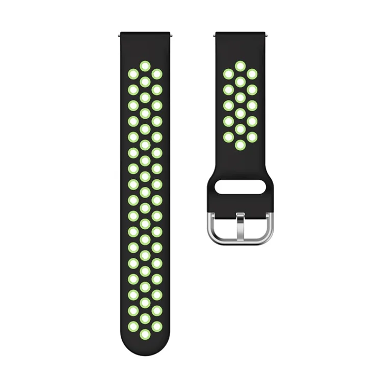 KALEBOL KLB-SSGJ-001 For Samsung Galaxy Watch3 45mm Silicone Band 22mm Watch Strap - Black+Lime