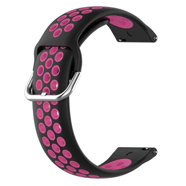KALEBOL KLB-SSGJ-001 For Samsung Galaxy Watch3 45mm Silicone Band 22mm Watch Strap - Black+Rose
