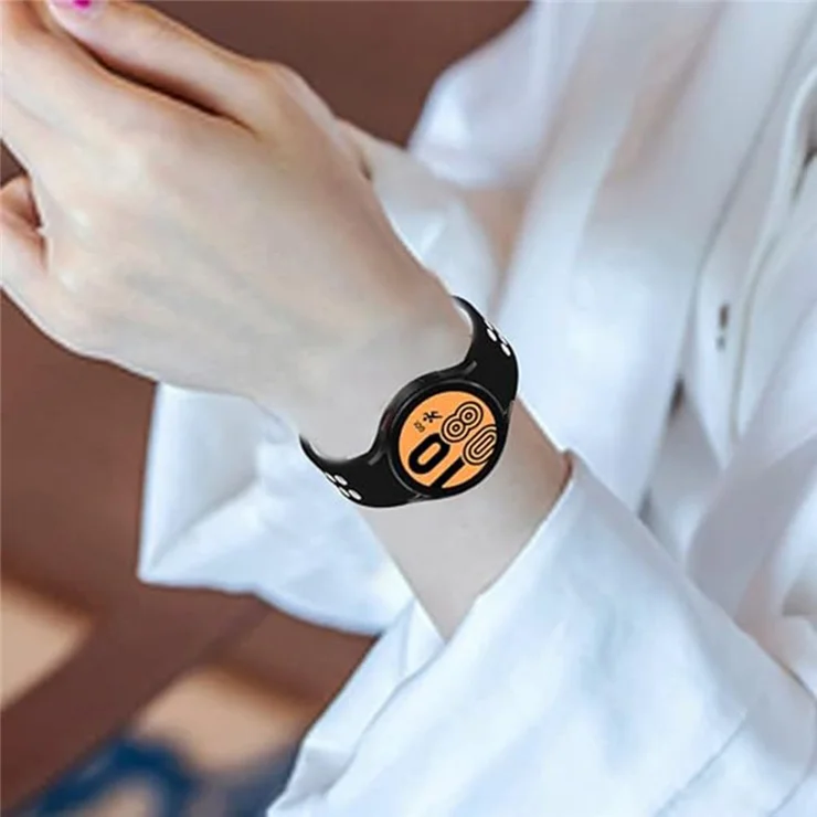 KALEBOL KLB-SSGJ-001 For Samsung Galaxy Watch FE 40mm / Watch4 / Watch 5 / Watch6 Silicone Watch Band Soft Strap - Black+Red