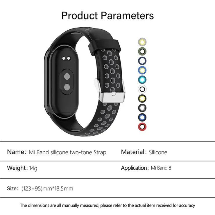 KALEBOL KLB-SSGJ-001 For Xiaomi Smart Band 9 NFC / 9 / 8 NFC / 8 Silicone Watch Band Waterproof Strap - White+Black