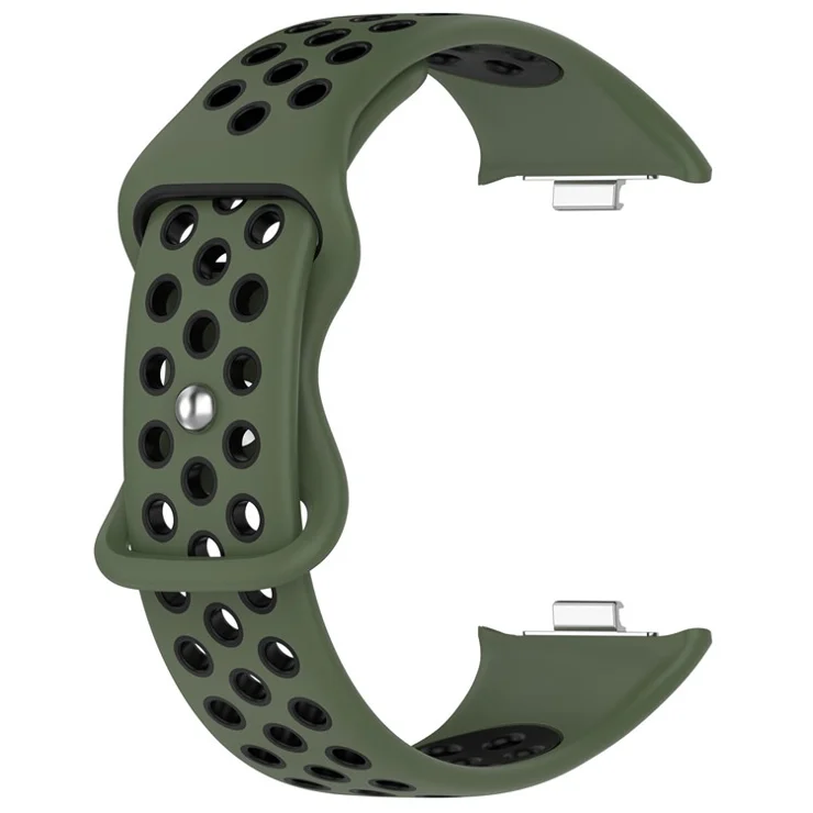 KALEBOL KLB-SSGJ-002 For Xiaomi Smart Band 8 Pro / Redmi Watch 4 Silicone Strap Dual Color - Army Green+Black