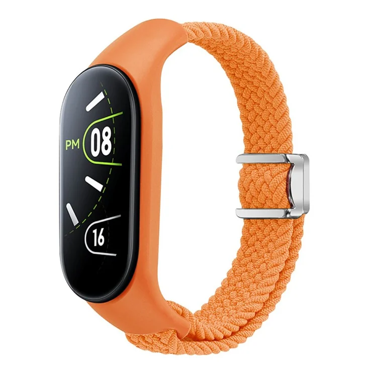 For Xiaomi Mi Band 3 / 4 / 5 / 6 / 7 Braided Nylon Strap Magnetic Watch Band - Orange