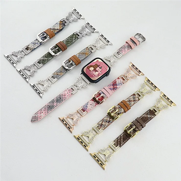 For Apple Watch 10 46mm / Ultra 2 / Ultra 49mm / 9 8 7 45mm / SE (2023) SE (2022) SE 6 5 4 44mm / 3 2 1 42mm Leather+Woolen Watch Strap - Blue