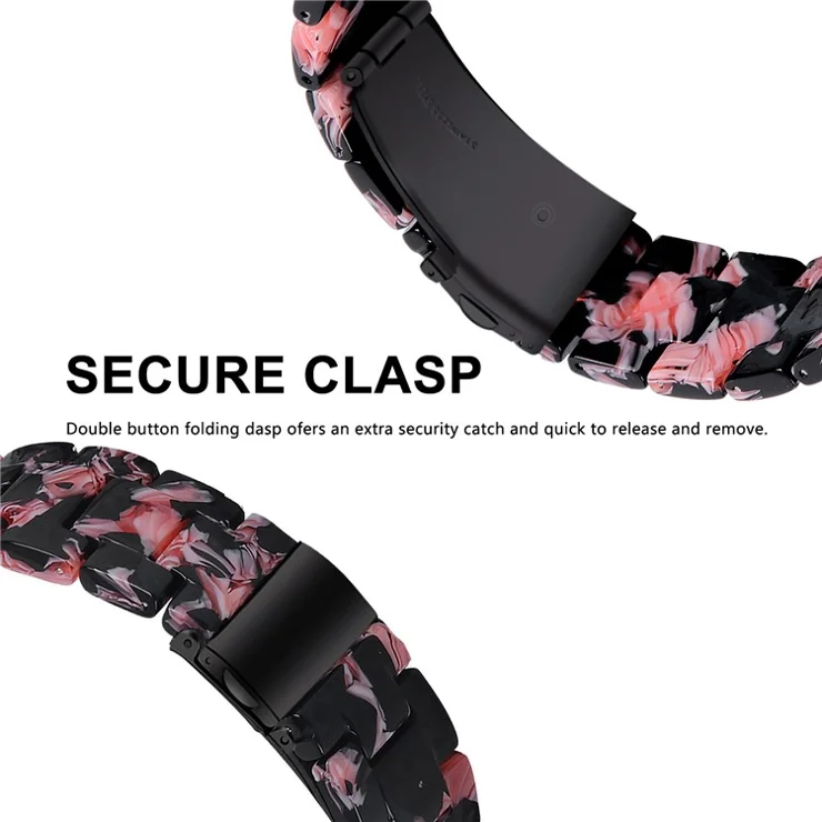 For Popglory 1.4" P22 / 1.85" P66 Smart Watch Replacement Strap Waterproof Resin Sports Watch Band - Black Pink