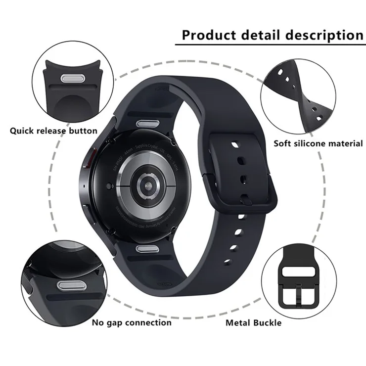 KALEBOL For Samsung Galaxy Watch FE 40mm / Watch4 / Watch 5 / Watch6 Silicone Watch Bands Waterproof Soft Strap - Lilac Purple
