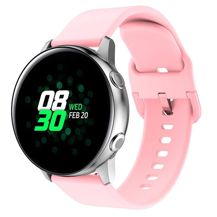 KALEBOL KLB-SXKGJ-001 20mm Adjustable Watch Strap Replacement Silicone Wrist Band - Rose Pink