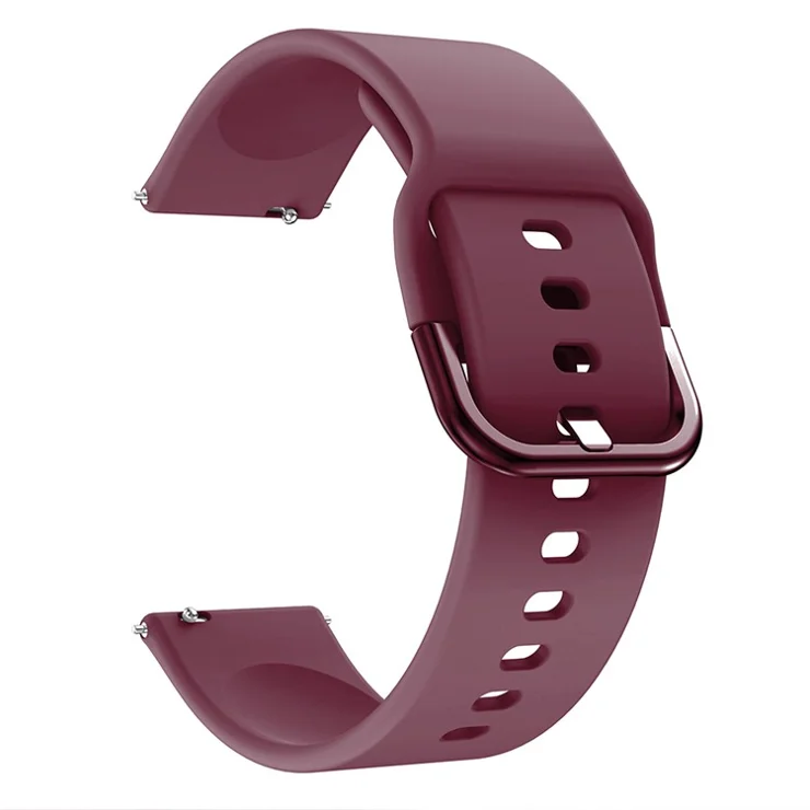 KALEBOL KLB-SXKGJ-001 22mm Universal Smartwatch Strap Solid Color Silicone Wrist Band - Wine Red