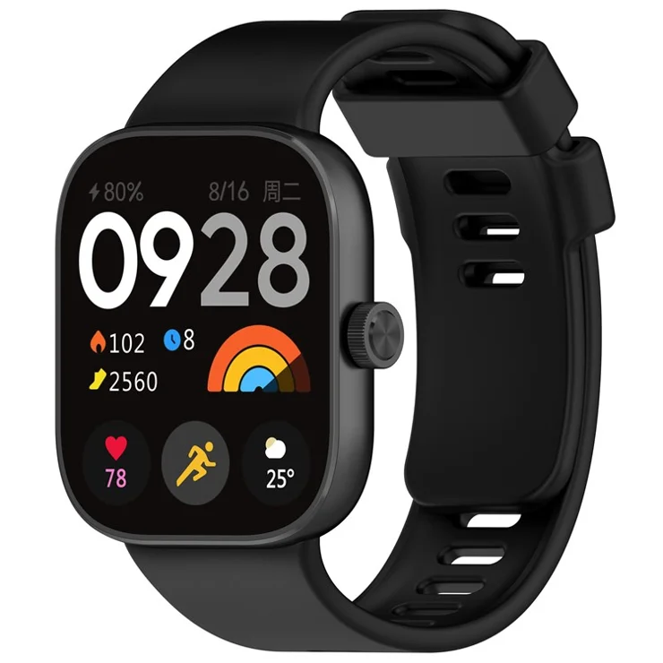 For Xiaomi Redmi Watch 4 Silicone Watch Band Adjustable Wrist Strap - Black