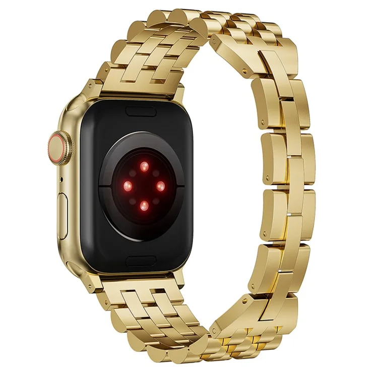 For Apple Watch Series 10 42mm / 9 8 7 41mm / SE (2023) SE (2022) SE 6 5 4 40mm / 3 2 1 38mm Metal Watchband - Gold