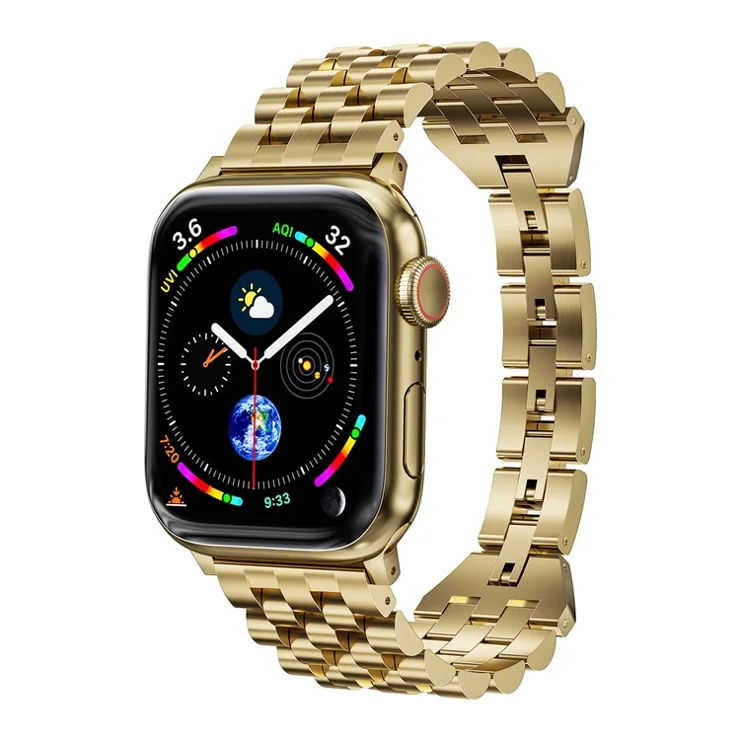 For Apple Watch 10 46mm / Ultra 2 / Ultra 49mm / 9 8 7 45mm / SE (2023) SE (2022) SE 6 5 4 44mm / 3 2 1 42mm Metal Strap Replacement - Gold