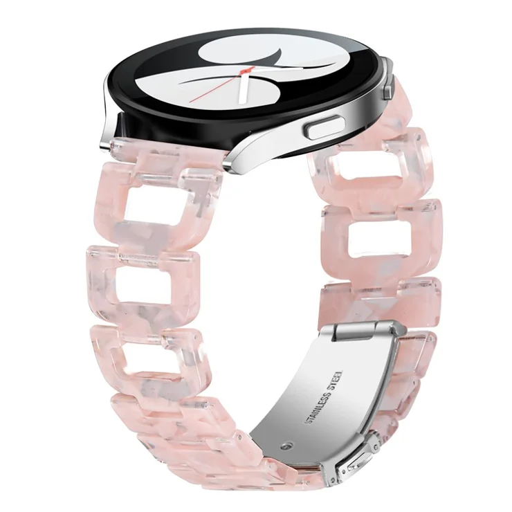 For Samsung Galaxy Watch 5 40mm / 44mm / Watch 5 Pro 45mm Smart Watch D-Shape Resin Bracelet Watchband - Light Pink