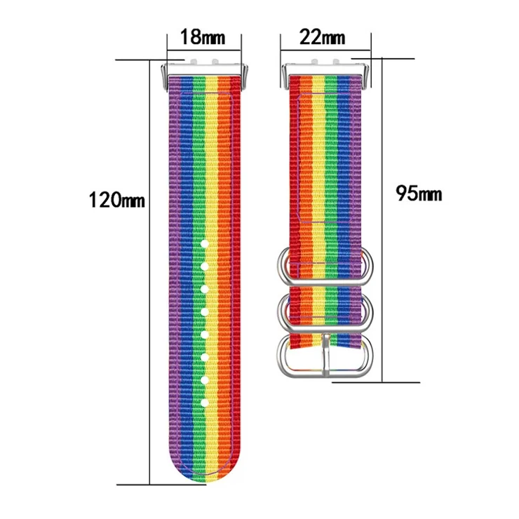 For Samsung Galaxy Fit3 SM-R390 Nylon Watch Strap Three Rings Replacement Wrist Band - Army Green