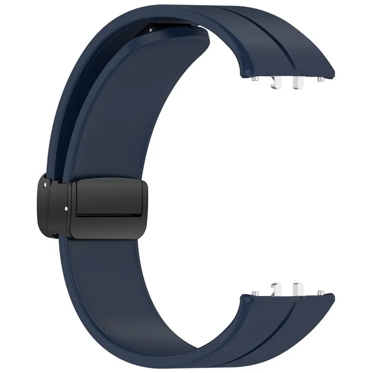 For Samsung Galaxy Fit3 Silicone Watch Band Folding Buckle Sport Replacement Straps - Midnight Blue
