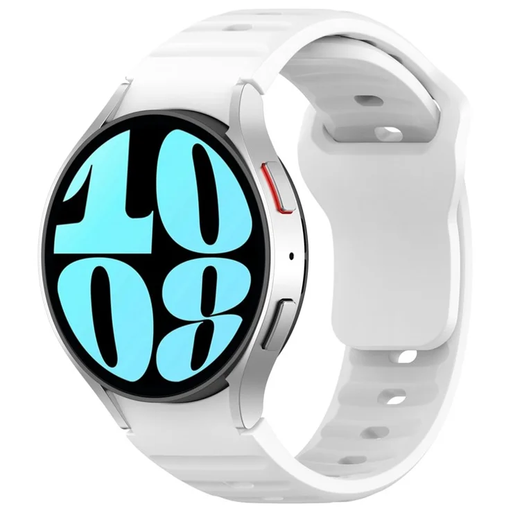 For Samsung Galaxy Watch FE 40mm / Watch4 / Watch 5 / Watch 5 Pro / Watch6 Silicone Sport Bands Replacement Wristband - White