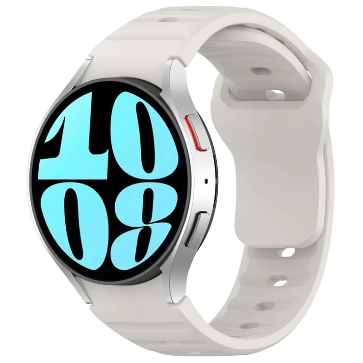 For Samsung Galaxy Watch FE 40mm / Watch4 / Watch 5 / Watch 5 Pro / Watch6 Silicone Sport Bands Replacement Wristband - Starlight
