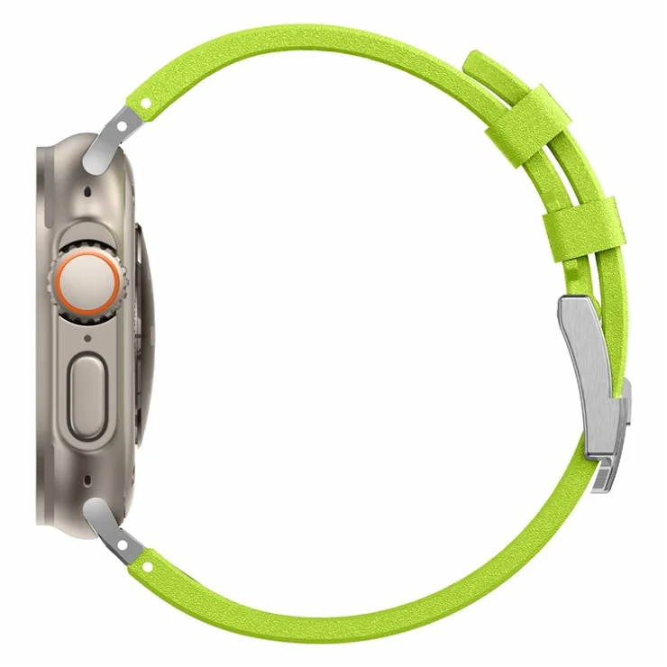 For Apple Watch 10 46mm / Ultra 2 / Ultra 49mm / 9 8 7 45mm / SE (2023) SE (2022) SE 6 5 4 44mm / 3 2 1 42mm Stone Texture Strap - Silver+Green