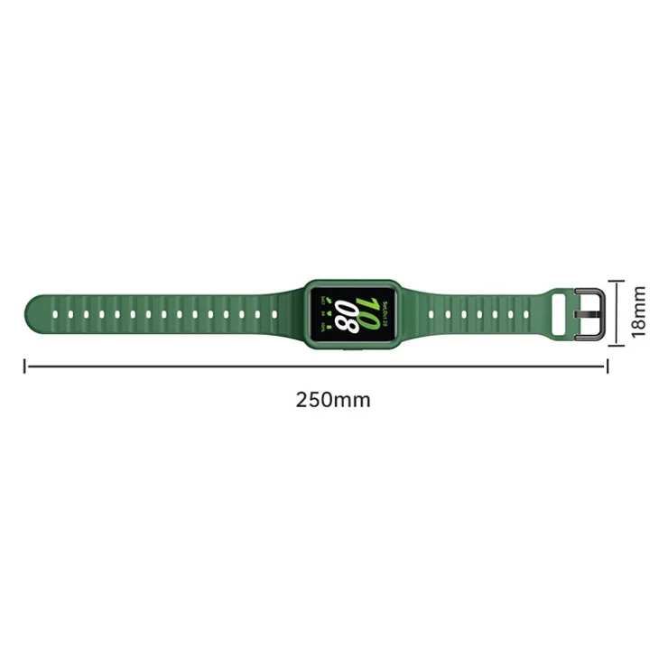 For Samsung Galaxy Fit3 Watch Bracelet Soft Silicone Integrated Strap Replacement - Green