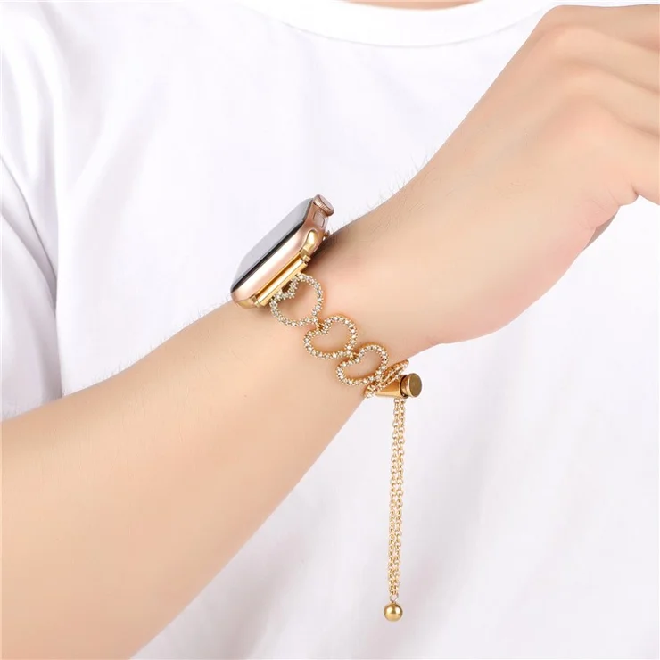 For Apple Watch Series 10 46mm / Ultra 2 / Ultra 49mm / 9 8 7 45mm / SE (2023) SE (2022) SE 6 5 4 44mm / 3 2 1 42mm Zinc Alloy Watch Strap - Gold