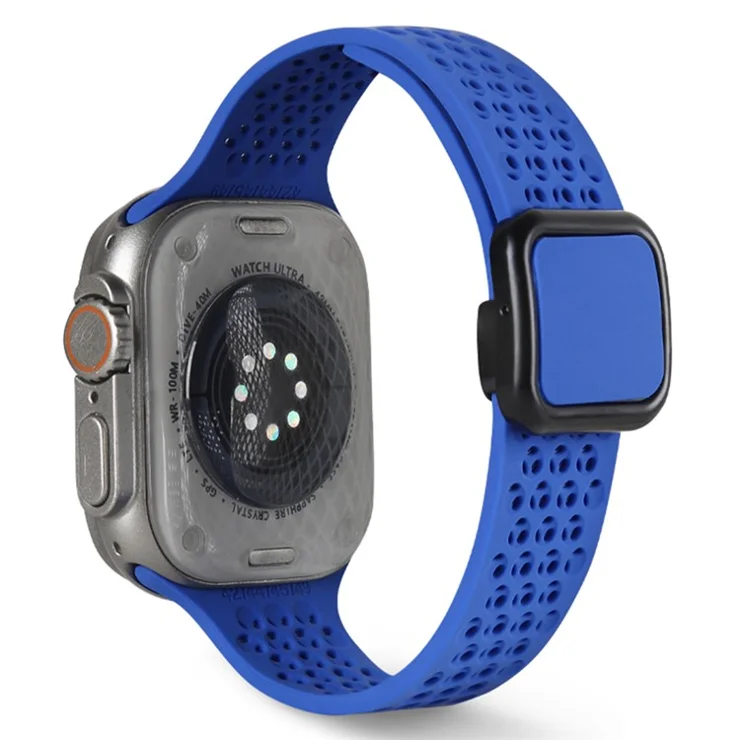 Magnetic Strap for Apple Watch 10 46mm / Ultra 2 / Ultra 49mm / 9 8 7 45mm / SE (2023) SE (2022) SE 6 5 4 44mm / 3 2 1 42mm Silicone Band - Sapphire