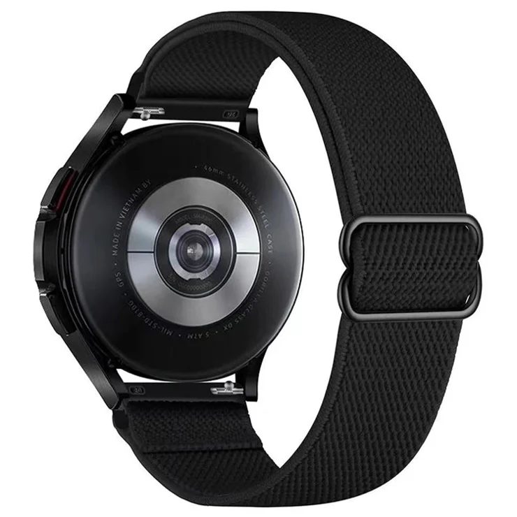 For Samsung Galaxy Watch6 Classic 47mm 43mm Watch Strap 20mm Adjustable Nylon Wrist Band - Red