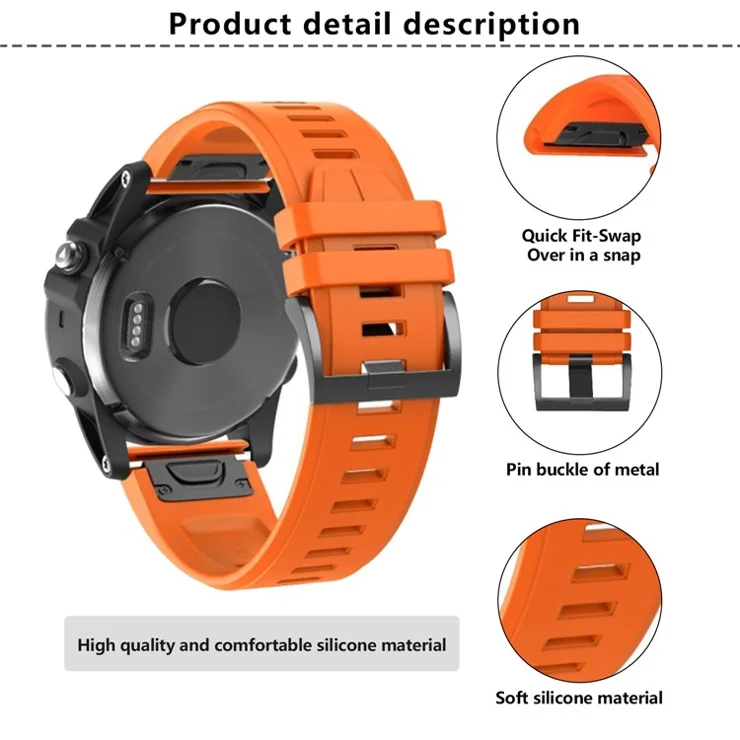 KALEBOL KLB-PWGJ-001 For Garmin Fenix 7X / 7X Pro Watch Band 26mm Silicone Watch Strap - Navy Blue